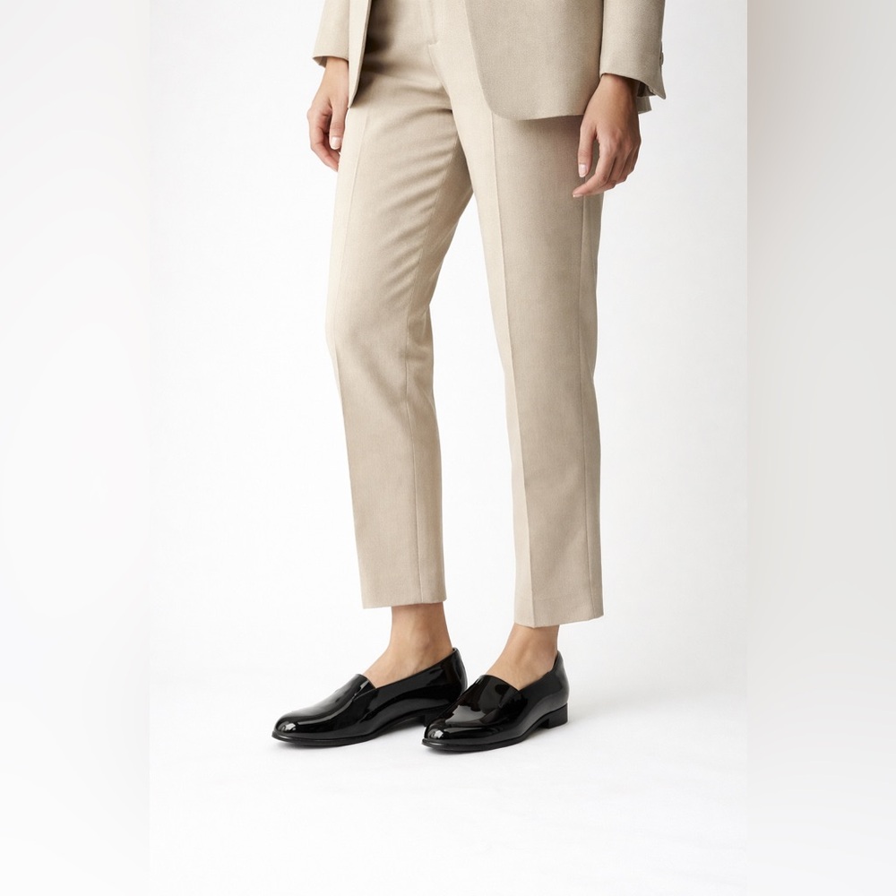 LaDuca Classic Black Patent Leather Loafers Sleek Slip-On Dress Flats